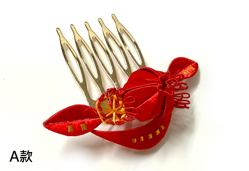 傳統紅春仔花(石榴花)夾/胸針/髮梳